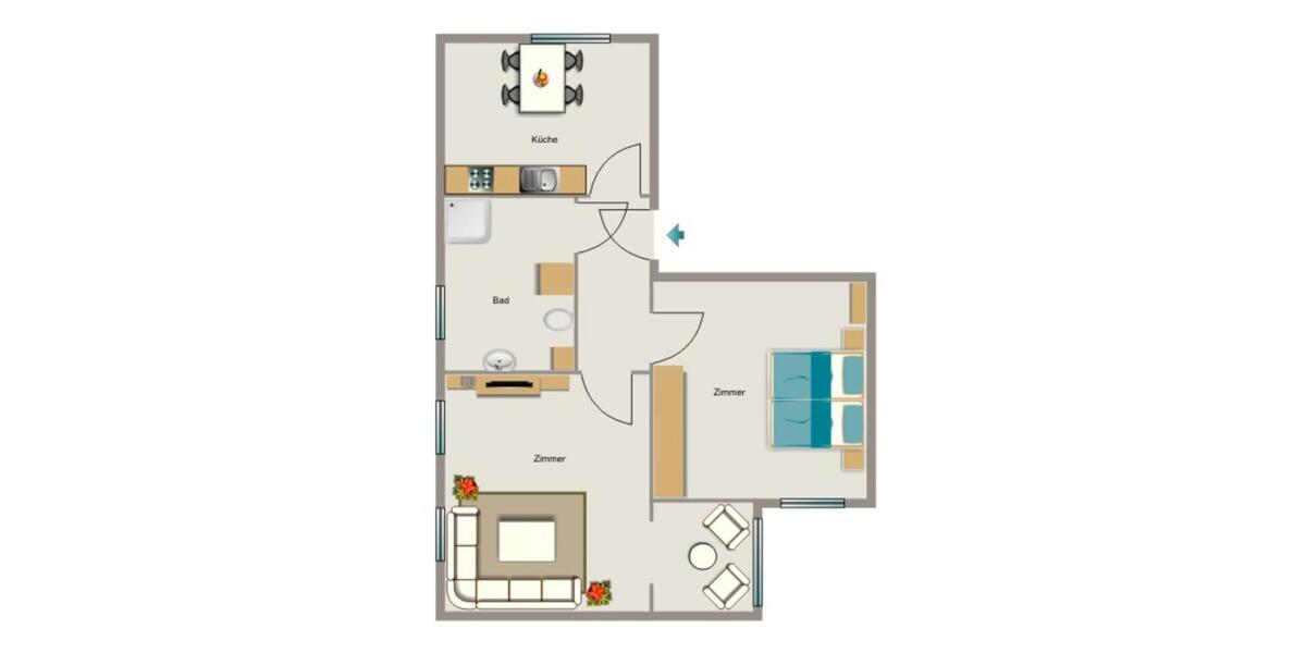 Erdgeschoßwohnung Herne Wanne-Bickern - 2.5 Zimmer, 61 m&sup2;, 492&euro; | Angebot:25335343