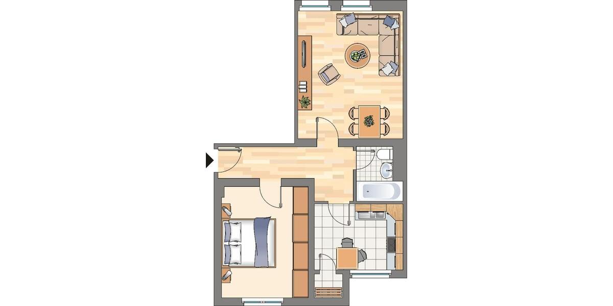 Etagenwohnung Herne Sodingen - 2 Zimmer, 49 m&sup2;, 389&euro; | Angebot:26666191