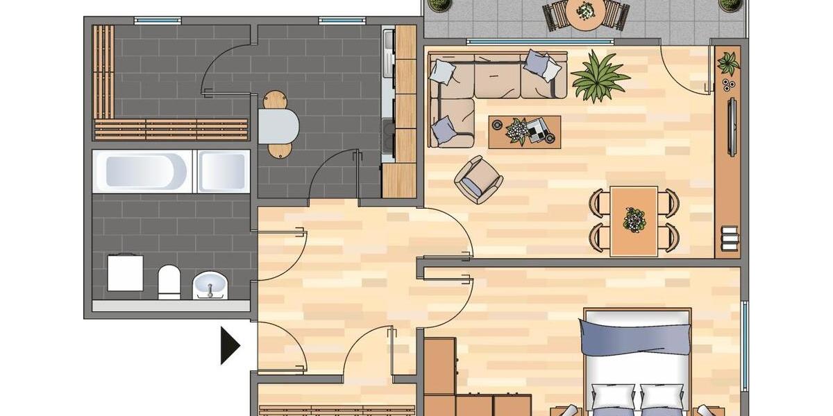 Etagenwohnung Velbert Velbert-Mitte - 2 Zimmer, 63 m&sup2;, 479&euro; | Angebot:25793299